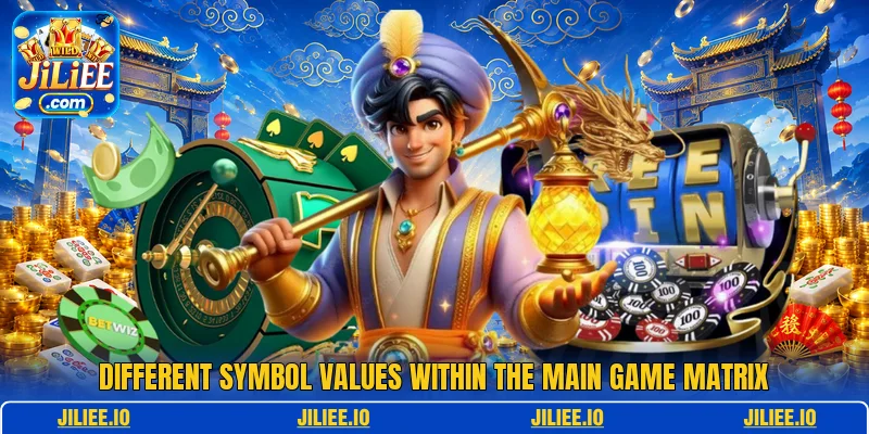 Different symbol values within the main game matrix