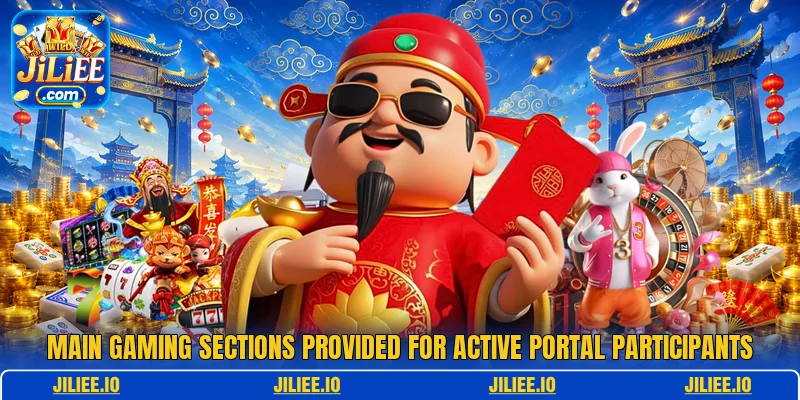 Main gaming sections provided for active portal participants