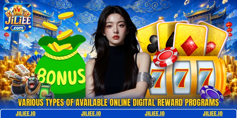 Various types of available online digital reward programs